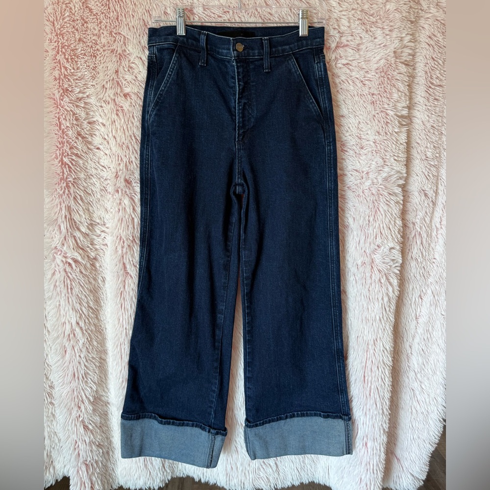 Joe's Jeans Dark Indigo Wide Leg Cuffed Jeans